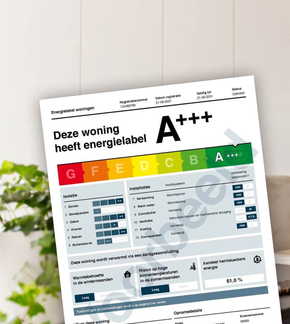 Energielabel met A+++ score