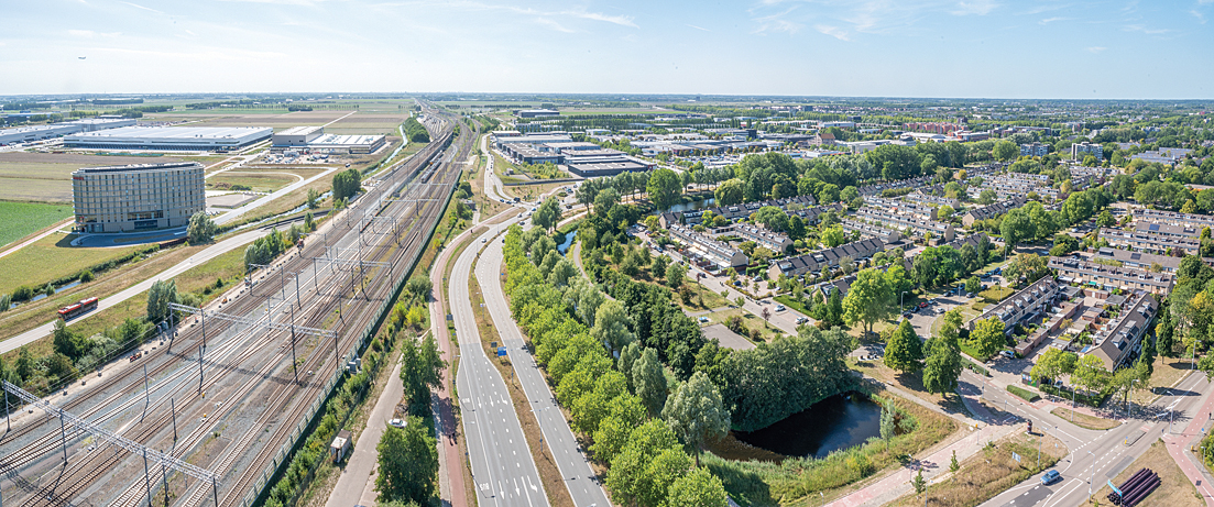 Foto van Hoofddorp bovenaf