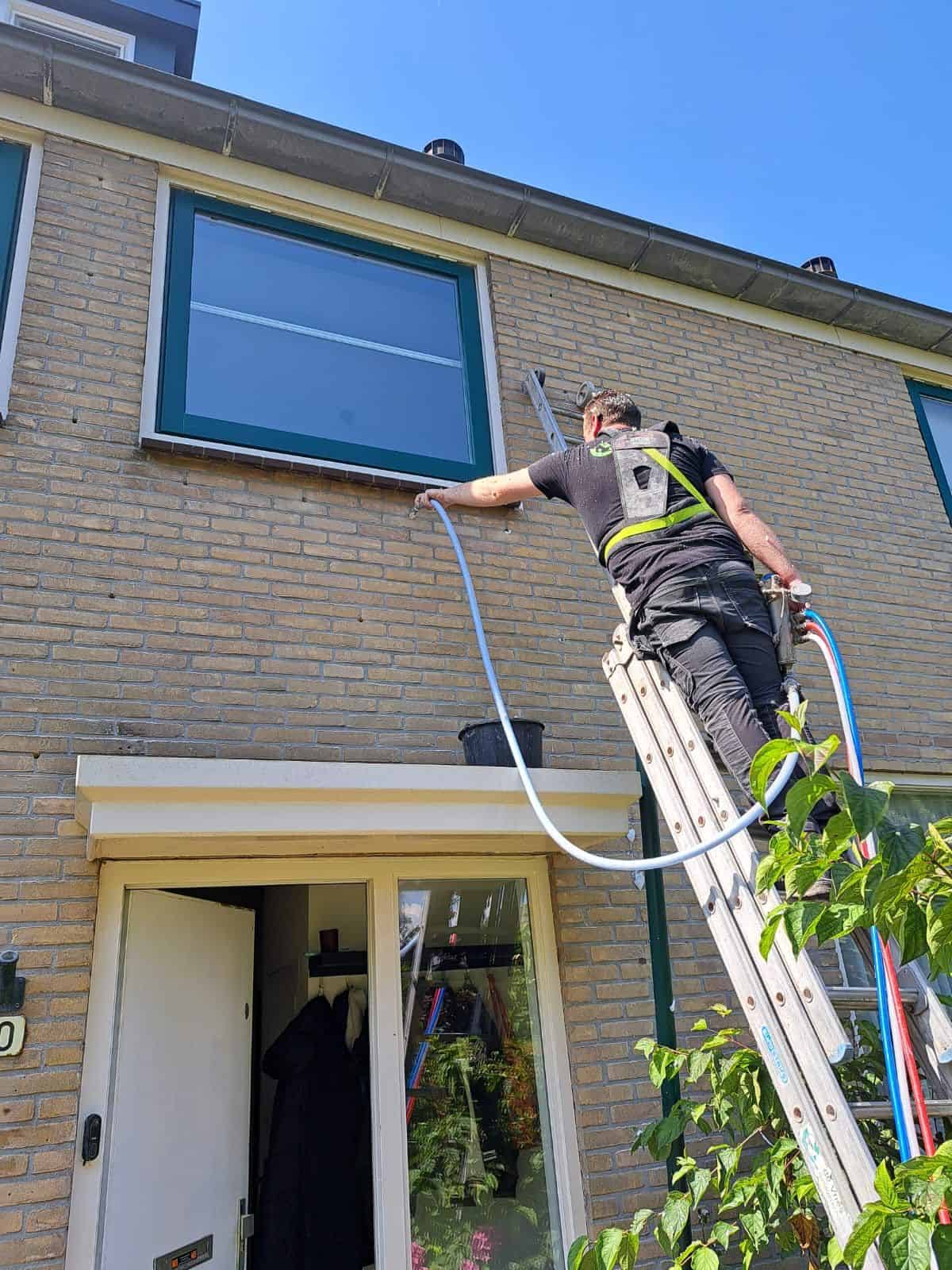 Foto uitvoering isolatie (spouwmuurisolatie) in Nieuwegein